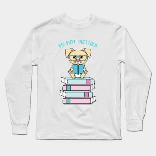 Do not disturb, cute dog reading Long Sleeve T-Shirt